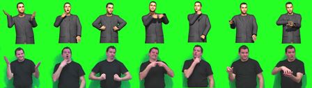 An animated online character displays content in sign language, mimicking the gestures of lecturer Peter Schaar