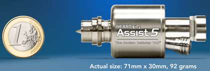 A MicroMed HeartAssist 5 ventricular assist device